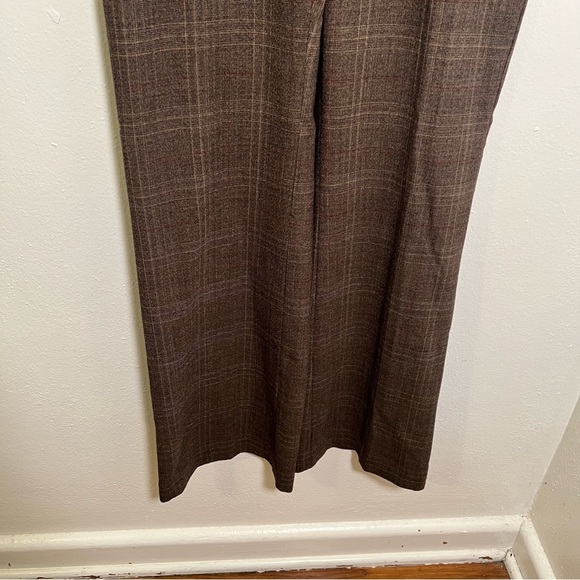 Express Design Studio Editor Dress Pant Trousers Brown Plaid 6 - Picture 3 of 9